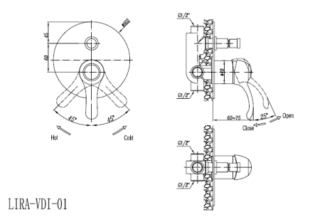 Смеситель для душа CEZARES LIRA-VDIM-01