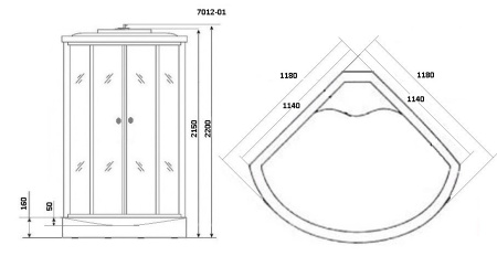 Душевая кабина Niagara Ultra NG-7012-01 120x120 белый профиль