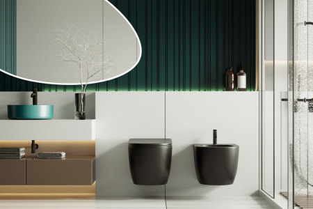 Биде Abber Bequem AC1150MB черное матовое Биде Abber Bequem AC1150MB черное матовое