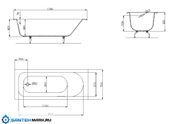 Чугунная ванна OWL 1975 Roxen OWLIB191102