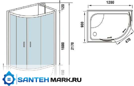 Душевая кабина WeltWasser WW500 Halle 1201 R Душевая кабина WeltWasser WW500 Halle 1201 R