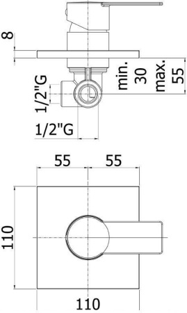 Смеситель Paffoni Tango TA010CR (с внутренней частью)