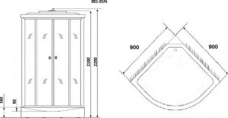 Душевая кабина Niagara Ultra NG-301-01N Мозаик 90x90