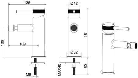Смеситель Allen Brau Priority 5.31004-31 (с донным клапаном) черный матовый