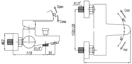 Смеситель Cezares Laconico LACONICO-C-VD-BLC Смеситель Cezares Laconico LACONICO-C-VD-BLC