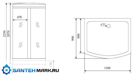 Душевая кабина Timo Lux T-7715 120x90 Душевая кабина Timo Lux T-7715 120x90
