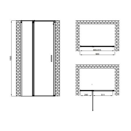 Душевая дверь в нишу Berges LEGOS LS-2 900