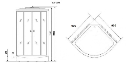 Душевая кабина Niagara Ultra NG-301-01N Мозаик 90x90
