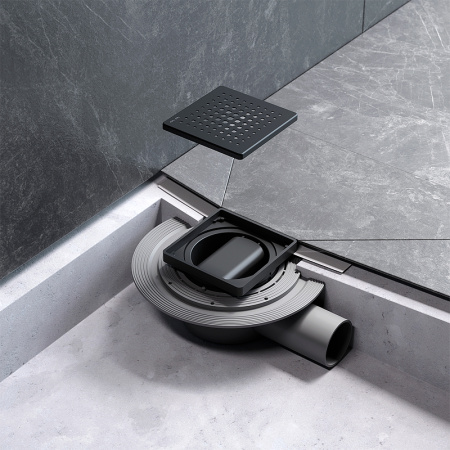 Трап для душа Am.Pm MasterFlow 10 W01BD-P11-010-01BM с Черной матовой решеткой Cut Gradient