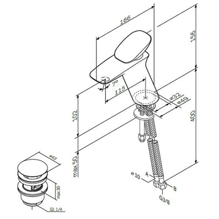Смеситель для раковины AM.PM Spirit V2.0 F70A82100 Хром