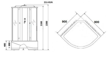 Душевая кабина Niagara Ultra NG-211-01N 90x90 Душевая кабина Niagara Ultra NG-211-01N 90x90