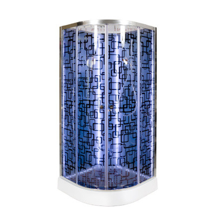 Душевая кабина DTO BM 1510 N LED BLACK 100x100 с подсветкой