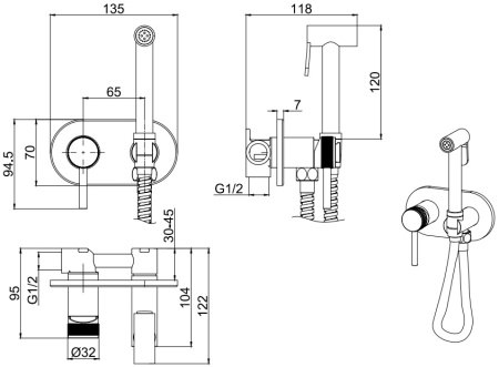 Смеситель Allen Brau Priority 5.31005-BN (с внутренней частью) никель браш