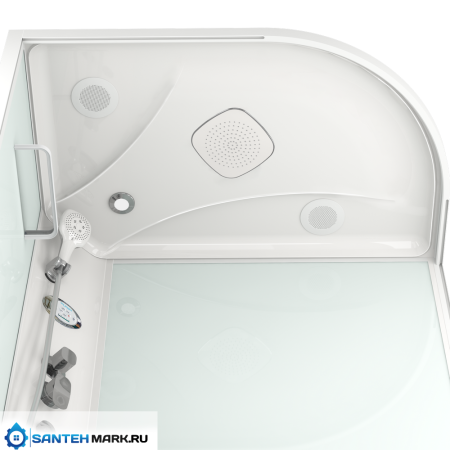 Душевая кабина Domani-Spa Delight 128 L с гидромассажем черные стенки прозрачные стекла