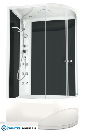Душевая кабина Domani-Spa Delight 128 high L с гидромассажем черные стенки матовые стекла Душевая кабина Domani-Spa Delight 128 high L с гидромассажем черные стенки матовые стекла