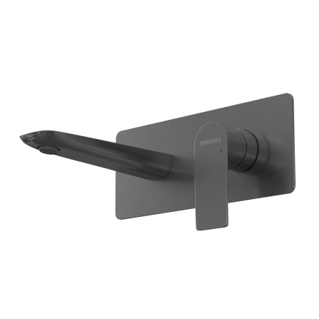 Смеситель Berges VENTAS S скрытого монтажа, совместный, оружейная сталь