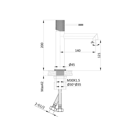 Смеситель для раковины Vincea Desire VBF-1D1MB однорычажный, черный Смеситель для раковины Vincea Desire VBF-1D1MB однорычажный, черный