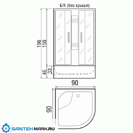 Душевая кабина River Lena 90/46 МТ без крыши