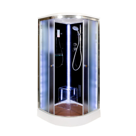 Душевая кабина DTO B 09S LED BLACK 90x90 с подсветкой