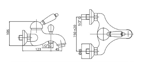 Смеситель для ванны Cezares Vintage Vintage-VM-01-Sw Хром Смеситель для ванны Cezares Vintage Vintage-VM-01-Sw Хром