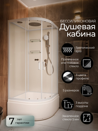 Душевая кабина Frank F409/2 White 90x90