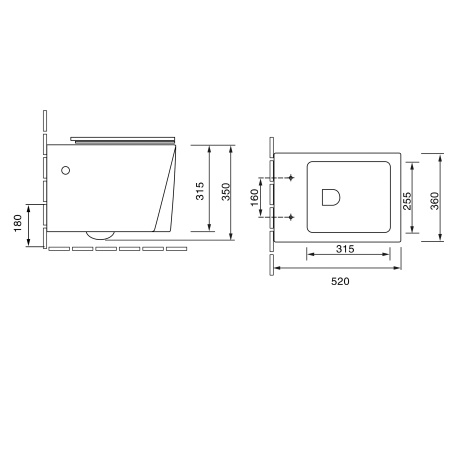 Унитаз Grossman GR-4481 Cristal (520*360*350) подвесной БЕЗОБОДКОВЫЙ с толстой крышкой