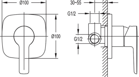 Смеситель для душа Cezares Tesoro TESORO-F-DIM-01 с внутренней частью Смеситель для душа Cezares Tesoro TESORO-F-DIM-01 с внутренней частью