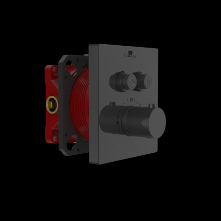 Смеситель для душа Vincea VSCV-321TGM двухфункциональный, термостатический, вороненая сталь