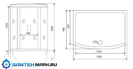 Душевая кабина Timo Lux T-7750N 150x90