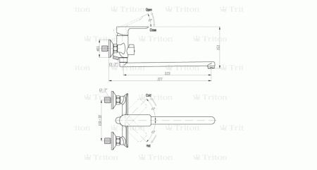 Смеситель SanDav для ванны, длинный излив, однорычажный, белый 16307 (Щ0000002377)