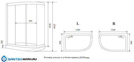 Душевая кабина Timo Ilma-902 R 120x80