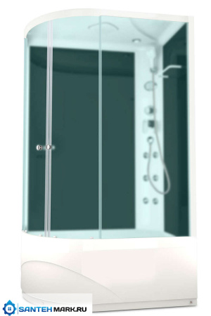 Душевая кабина Domani-Spa Delight 128 high R с гидромассажем черные стенки матовые стекла