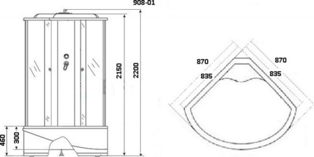 Душевая кабина Niagara Ultra NG-908-01 90x90