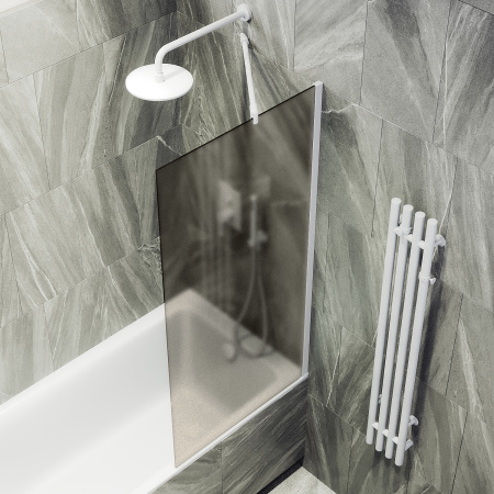 Шторка на ванну MaybahGlass в широком профиле, 8 мм, Стекло Бронза матовая, 40x140 (MGV-72-1ш) универсальная