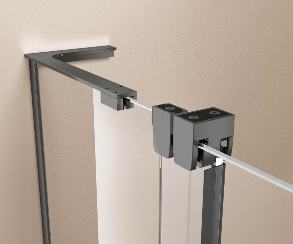 Душевая перегородка Vincea Walk-In VSW-4WSL120CLGM-L, левая, 1200*2000, вороненая сталь, стекло прозрачное
