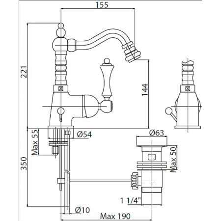 Смеситель для биде Cezares Margot MARGOT-BSM2-01-N Хром