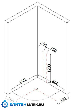 Душевая кабина Taliente 80x80 см, рифленое стекло, профиль матовый хром, с высоким поддоном