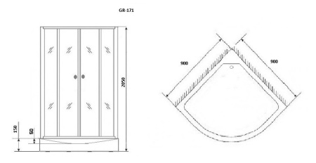 Душевая кабина Grossman GR-171 90x90