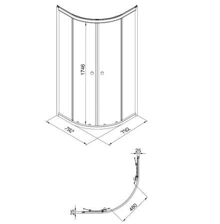 Душевой уголок SanDav 80 Ультра (Щ0000064127) без поддона