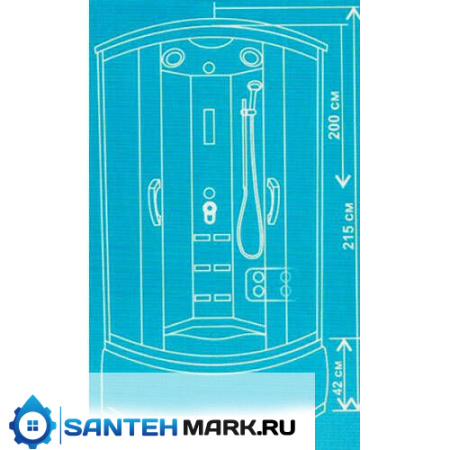 Душевая кабина Водный мир ВМ-8334 90x90 тонированные/черные