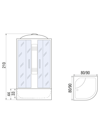 Душевая кабина River Rein 90/44 MT