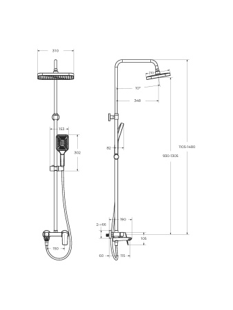 Душевая стойка BelBagno DUE-VSCM-CRM