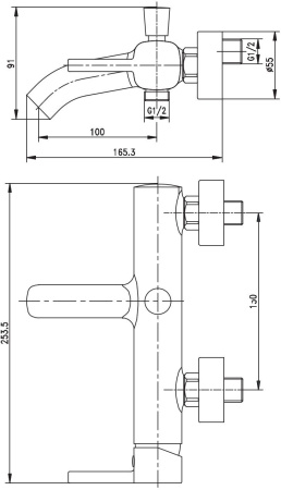 Смеситель Aquanet Minima AF130-20C