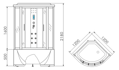 Душевая кабина ERLIT ER 4320T-EXC2