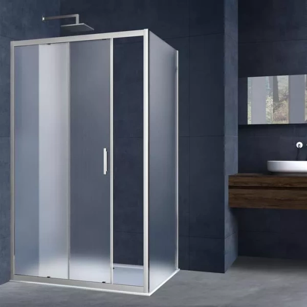 Душевая боковая стенка Vincea Alpha (VSG-3AL900MT) 90 см хром, стекло текстурное