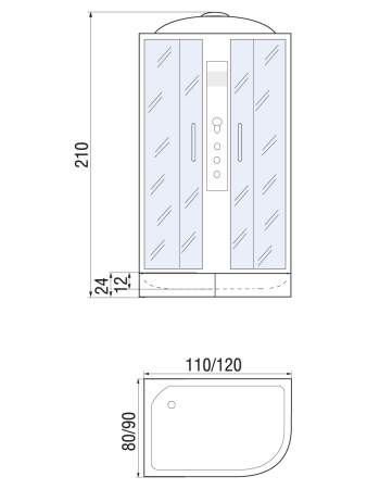 Душевая кабина River Dunay 120/80/24 TH L