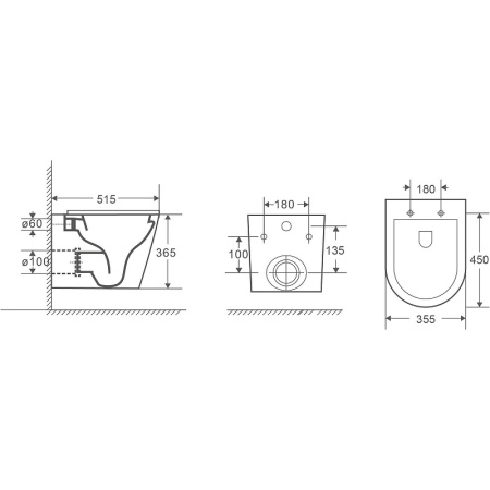 Унитаз WeltWasser Salzbach 043 MT-GR 10000010283 подвесной Серый матовый с сиденьем Микролифт