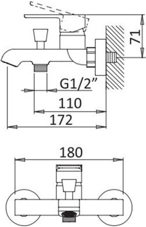 Смеситель для ванны Cezares Nautic NAUTIC-VM-01