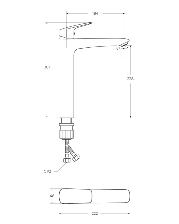 Смеситель BelBagno DUE DUE-LMC-CRM-W0 Серебристый