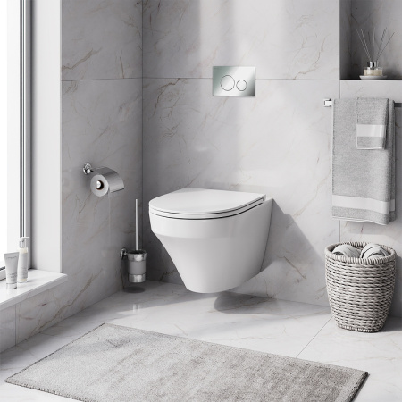 Комплект унитаза с инсталляцией AM.PM Inspire FlashClean IS49051.501700 с сиденьем Микролифт и клавишей смыва Хром